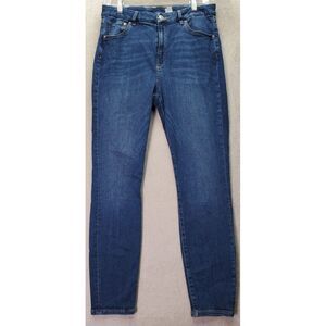 H&M Jeans Women's Size 34 Blue Denim Super Skinny High Waist Pockets Flat‎ Front